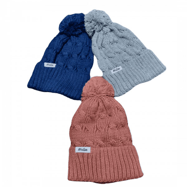 Lote de 3 Gorros con Pompón