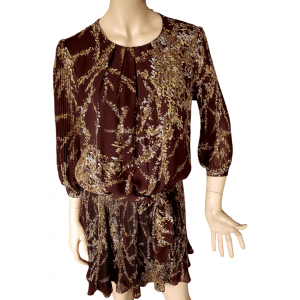 Vestido Manga Francesa Plisado