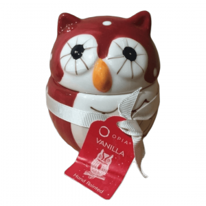 Figura de cerámica Roja con vela