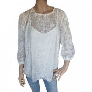 Blusa blanca manga larga