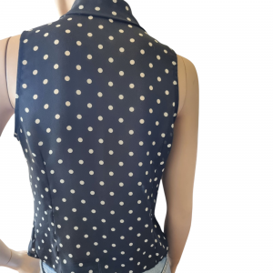 Blusa sin Manga lunares con Lazo