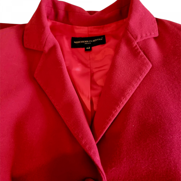 Traje Pantalón Rojo Mujer Mercedes Fuentes - Imagen 4