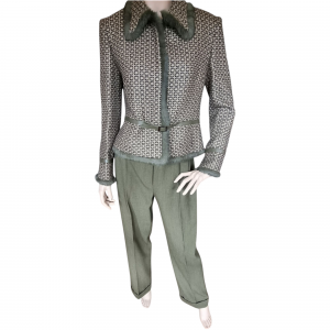 Traje Pantalón con Ribete en pelo