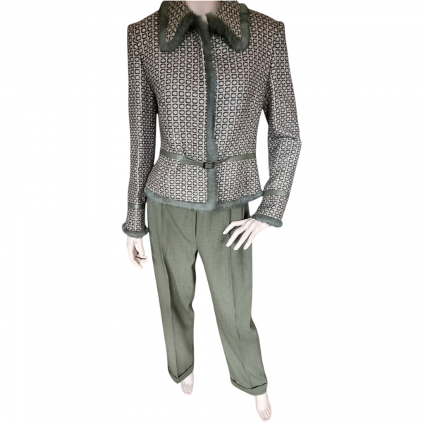 Traje Pantalón con Ribete en pelo